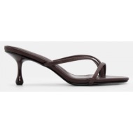  mules με λουράκια - καφέ σκούρο