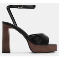  πέδιλα με φιάπα & μπαρέτα - μαύρο