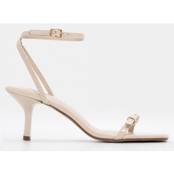 πέδιλα με χιαστί μπαρέτα & τόκα - μπεζ σε προσφορά