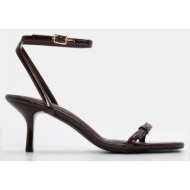  πέδιλα με χιαστί μπαρέτα & τόκα - καφέ σκούρο