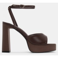  πέδιλα με φιάπα & μπαρέτα - καφέ σκούρο