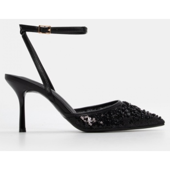 γόβες με παγιέτα & χάντρες - μαύρο σε προσφορά