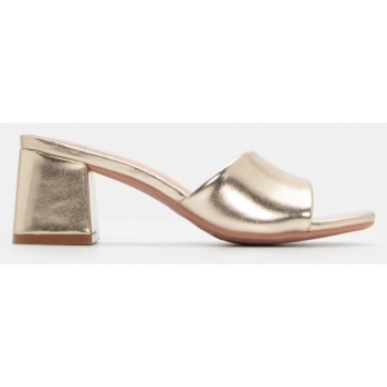 mules με φαρδιά φάσα - χρυσό σε προσφορά