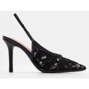 γόβες με δίχτυ & διακοσμητικά από σε προσφορά