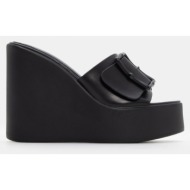  πλατφόρμες με φαρδιά φάσα & τόκα - μαύρο