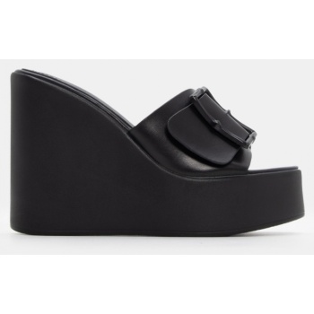 πλατφόρμες με φαρδιά φάσα & τόκα - μαύρο σε προσφορά