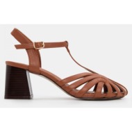  γόβες με ρετρό σχέδιο - κάμελ