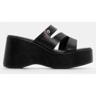  πλατφόρμες με ανοίγματα στο πλάι & λάστιχο - μαύρο