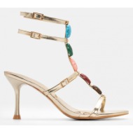  πέδιλα με διακοσμητικές πέτρες - χρυσό