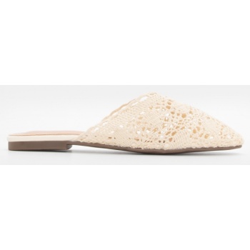 mules με πλεκτή πλέξη - μπεζ σε προσφορά