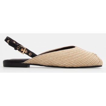 γόβες peep toe με τόκα - μπεζ σε προσφορά