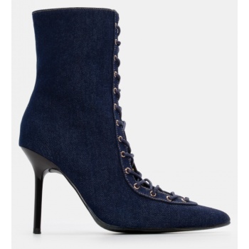 μποτάκια jean με κορδόνια - μπλε σκούρο σε προσφορά