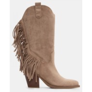  μπότες cowboy με κρόσσια - μπεζ-σκούρο