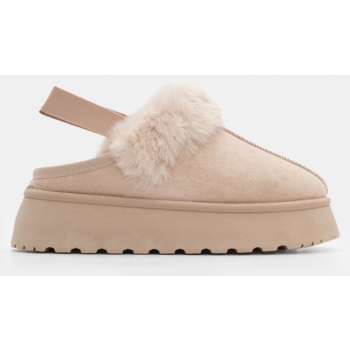 παντόφλες σαμπό με λάστιχο - μπεζ σε προσφορά