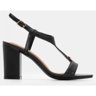  πέδιλα με μεταλλική λεπτομέρεια - μαύρο