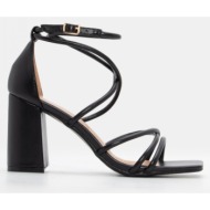  πέδιλα με πολλαπλά λουράκια - μαύρο