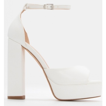 πέδιλα με φιάπα & τακούνι - λευκό σε προσφορά