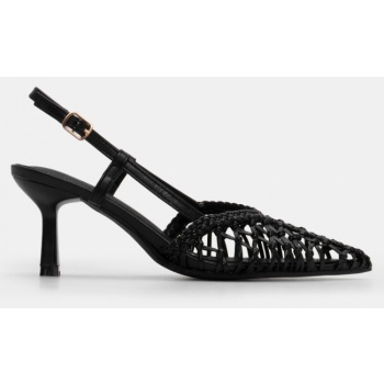 γόβες με πλέξη - μαύρο σε προσφορά