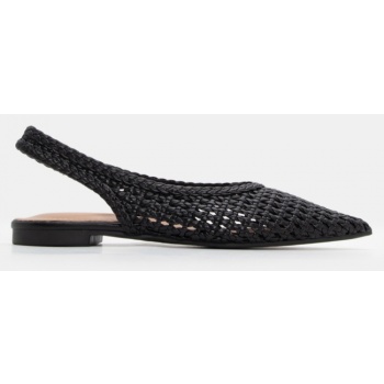 γοβάκια μυτερά με πλεκτή πλέξη - μαύρο σε προσφορά