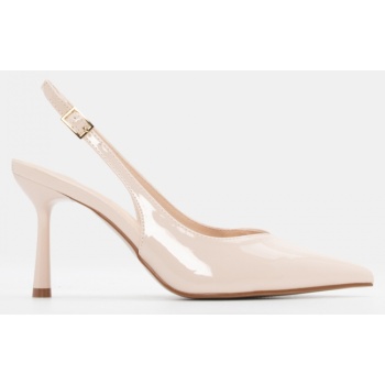 γόβες μυτερές slingback - μπεζ σε προσφορά