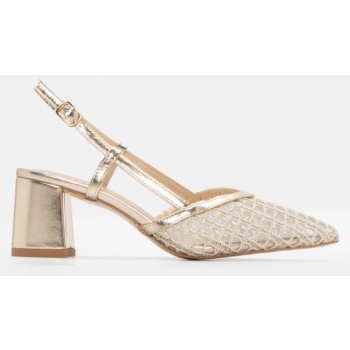 γόβες μυτερές με δίχτυ & πλεκτό σχέδιο σε προσφορά