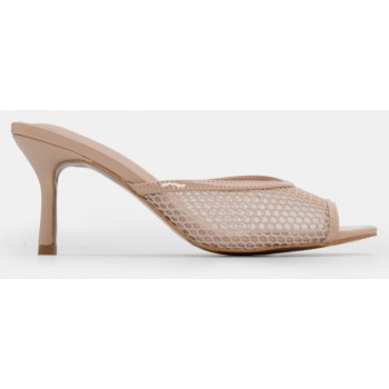 mules με δίχτυ - μπεζ σε προσφορά