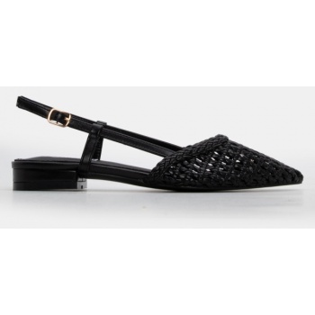 γοβάκια μυτερά με πλεκτή πλέξη - μαύρο σε προσφορά