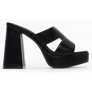 mules με φάσα & τακούνι - μαύρο σε προσφορά
