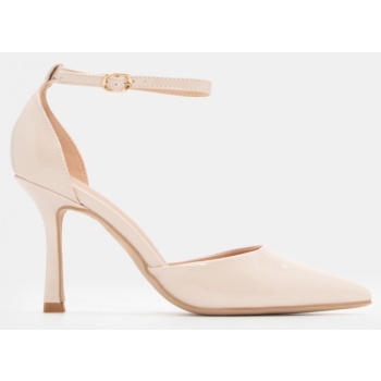 γόβες μυτερές με μπαρέτα - nude σε προσφορά