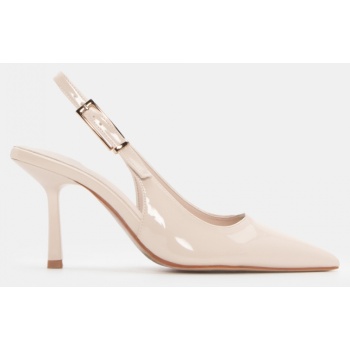 γόβες μυτερές slingback - μπεζ σε προσφορά