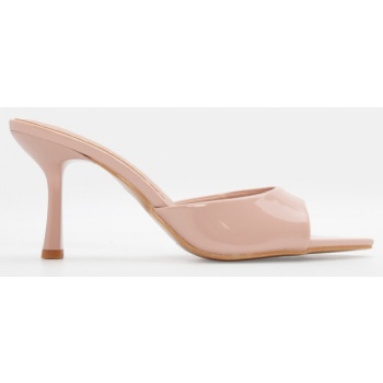 mules μυτερά με τακούνι - μπεζ σε προσφορά