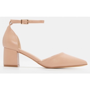 γόβες μυτερές με μπαρέτα - nude σε προσφορά