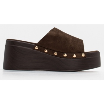 clogs με φαρδιά φάσα - χακί σε προσφορά