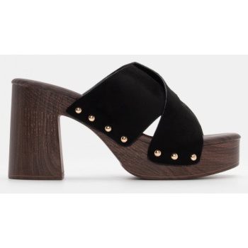 clogs με χιαστί λουράκια - μαύρο σε προσφορά