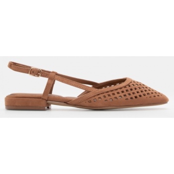 γοβάκια slingback με τόκα - κάμελ σε προσφορά