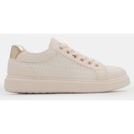  sneakers με διακοσμητική πλέξη - μπεζ