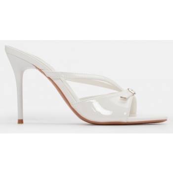 mules με διακοσμητική τόκα - λευκό σε προσφορά