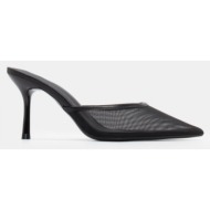  mules μυτερά με δίχτυ - μαύρο