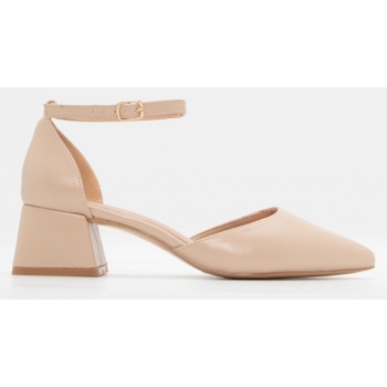 γόβες μυτερές με μπαρέτα - nude σε προσφορά