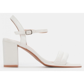 πέδιλα με λουράκια & μπαρέτα - λευκό σε προσφορά