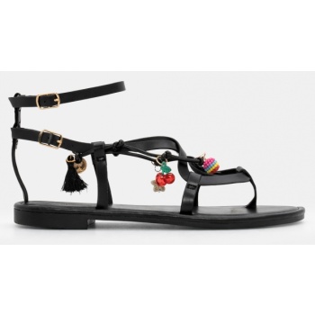 flat σανδάλια με διακοσμητικά - μαύρο σε προσφορά