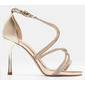 πέδιλα με χιαστί λουράκια & strass  σε προσφορά