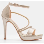  πέδιλα με μπαρέτα & strass - χρυσό