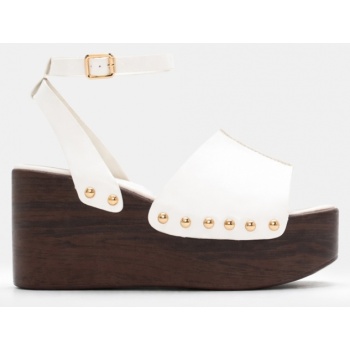 πλατφόρμες clogs με μπαρέτα - λευκό σε προσφορά