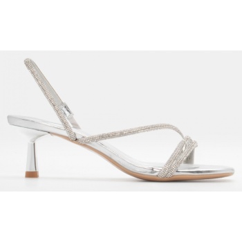 mules με λουράκια απο strass - ασημί σε προσφορά