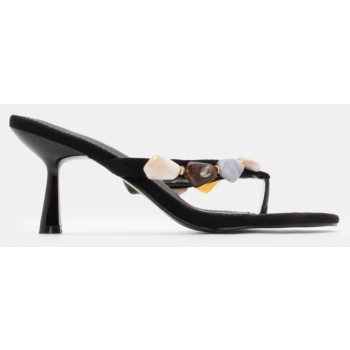 mules με διακοσμητικές πέτρες - μαύρο σε προσφορά