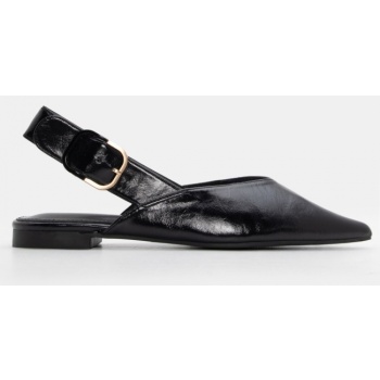γοβάκια μυτερά slingback με τόκα - μαύρο σε προσφορά