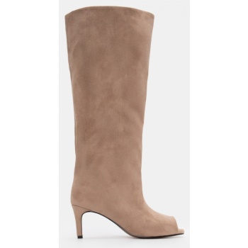 μπότες peep toe - μπεζ-σκούρο σε προσφορά