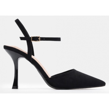 γόβες μυτερές slingback - μαύρο σε προσφορά
