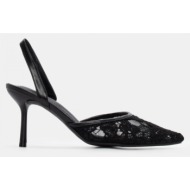  γόβες μυτερές με δαντέλα - μαύρο